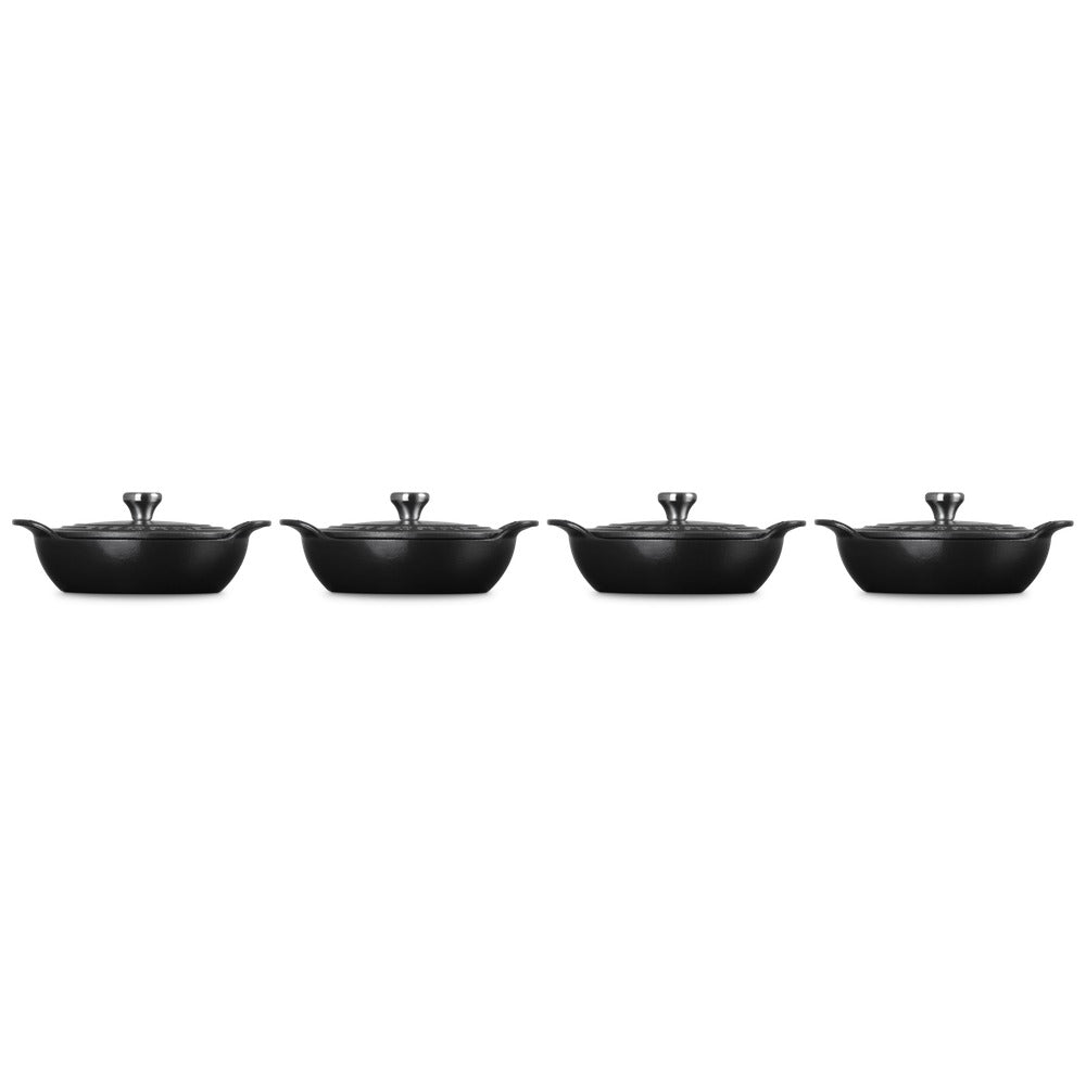13 cm - Le Creuset Gourmand Mini Tegame Con Coperchio Set 4 Pz