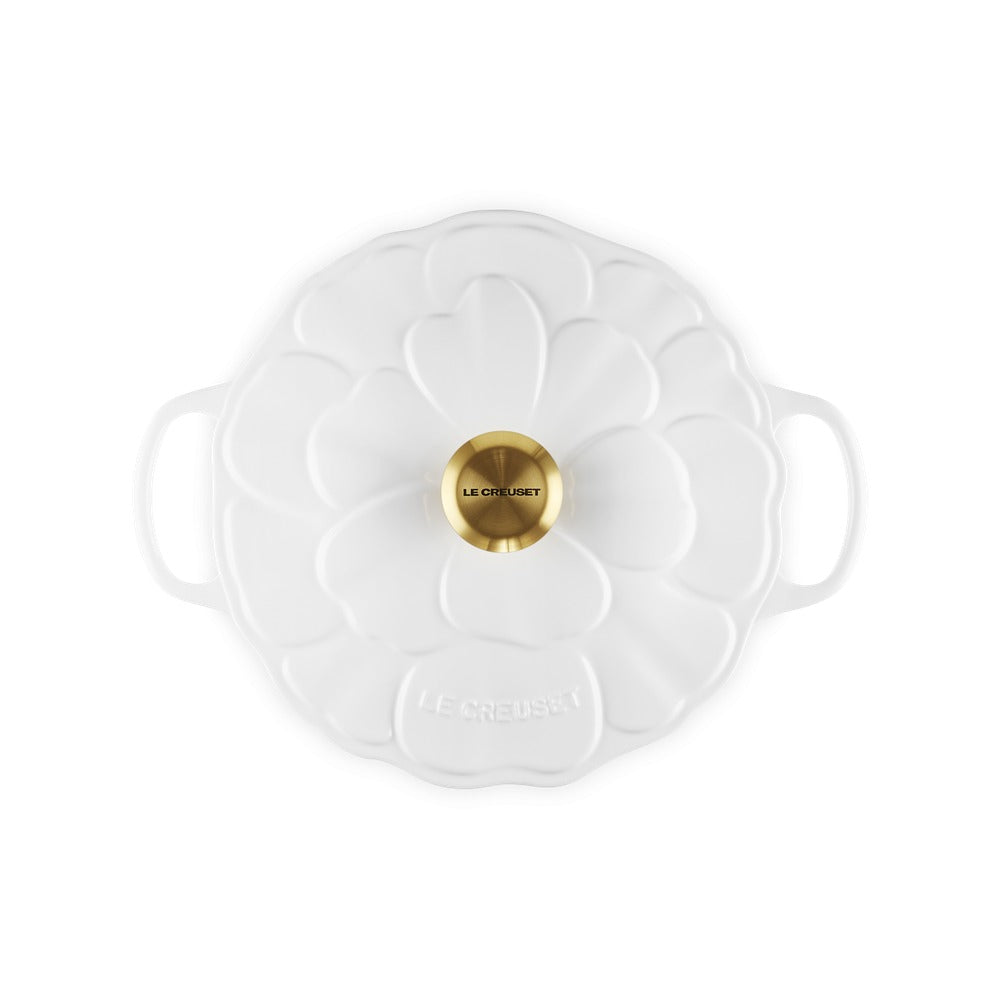 26 cm - Le Creuset Evolution Cocotte Rotonda Con Coperchio a Fiore In Ghisa Vetrificata