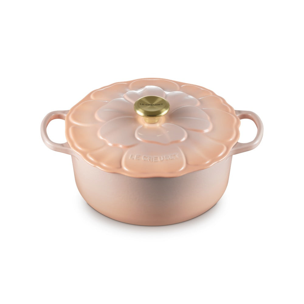 26 cm - Le Creuset Evolution Cocotte Rotonda Con Coperchio a Fiore In Ghisa Vetrificata