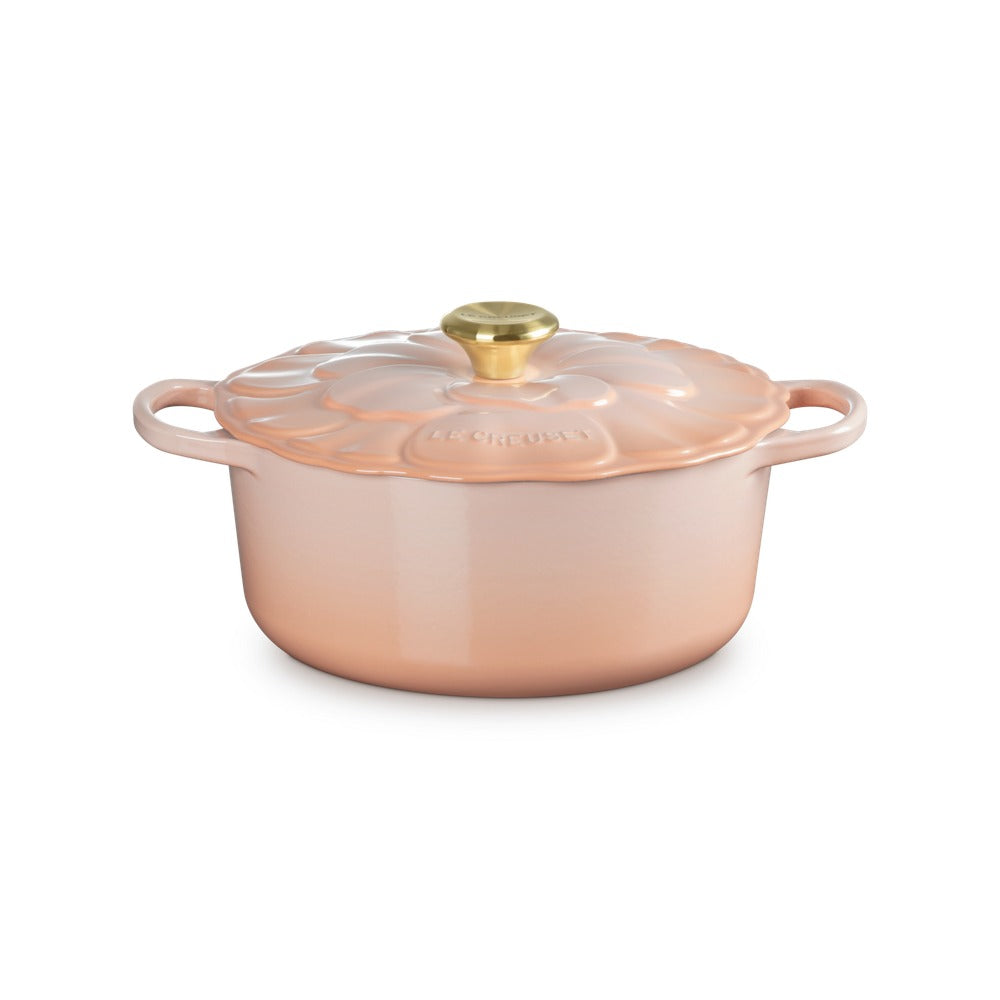 26 cm - Le Creuset Evolution Cocotte Rotonda Con Coperchio a Fiore In Ghisa Vetrificata