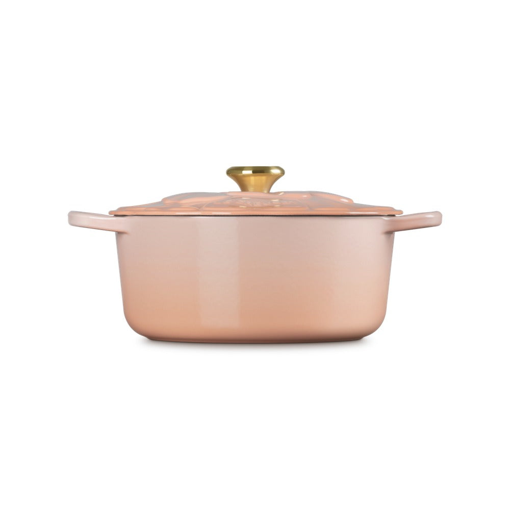 26 cm - Le Creuset Evolution Cocotte Rotonda Con Coperchio a Fiore In Ghisa Vetrificata