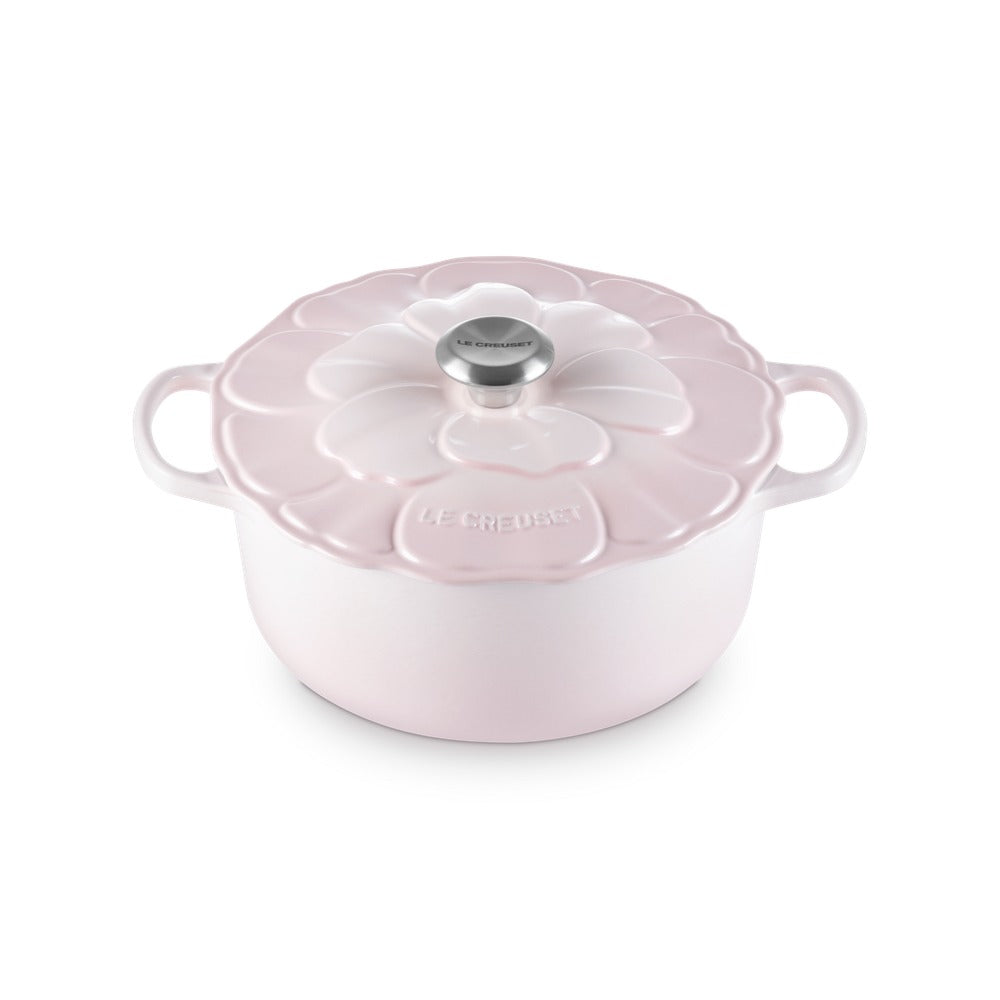26 cm - Le Creuset Evolution Cocotte Rotonda Con Coperchio a Fiore In Ghisa Vetrificata