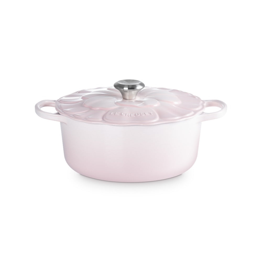 26 cm - Le Creuset Evolution Cocotte Rotonda Con Coperchio a Fiore In Ghisa Vetrificata