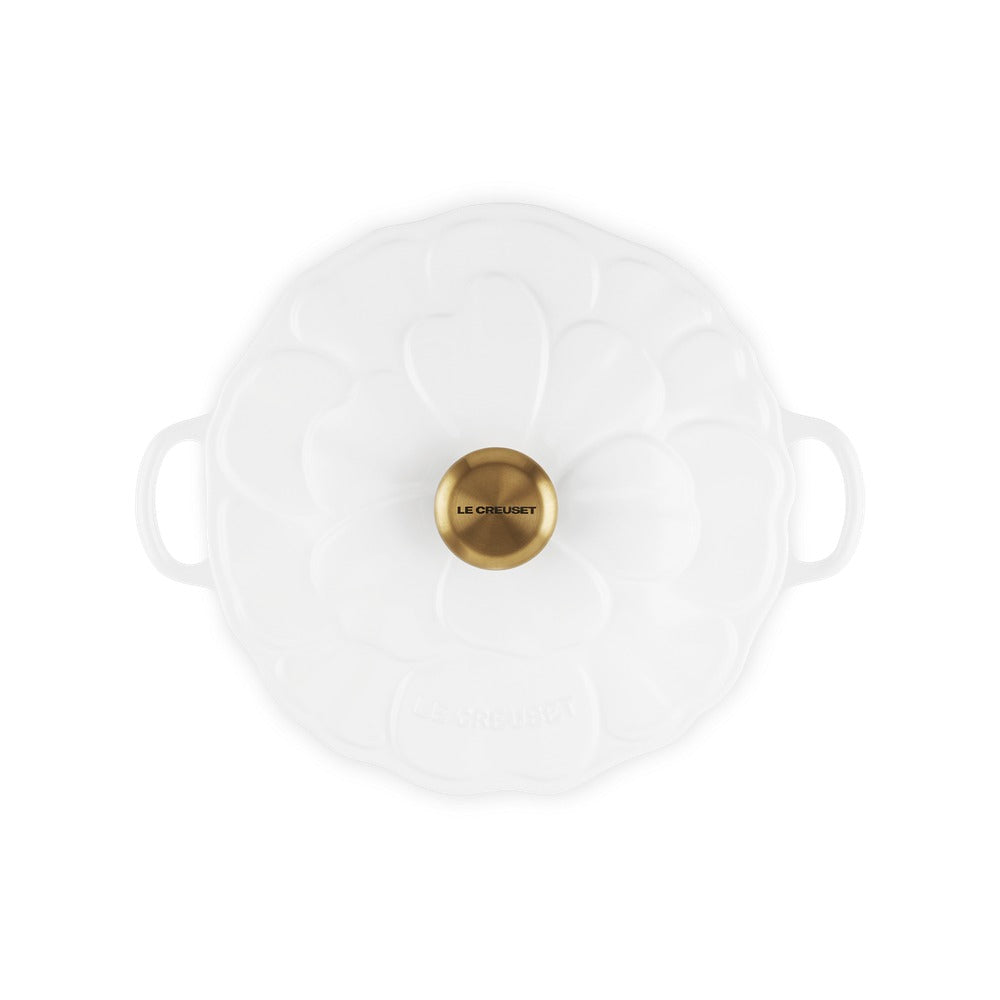 26 cm - Le Creuset Evolution Tegame Basso Rotondo Con Coperchio a Fiore In Ghisa Vetrificata