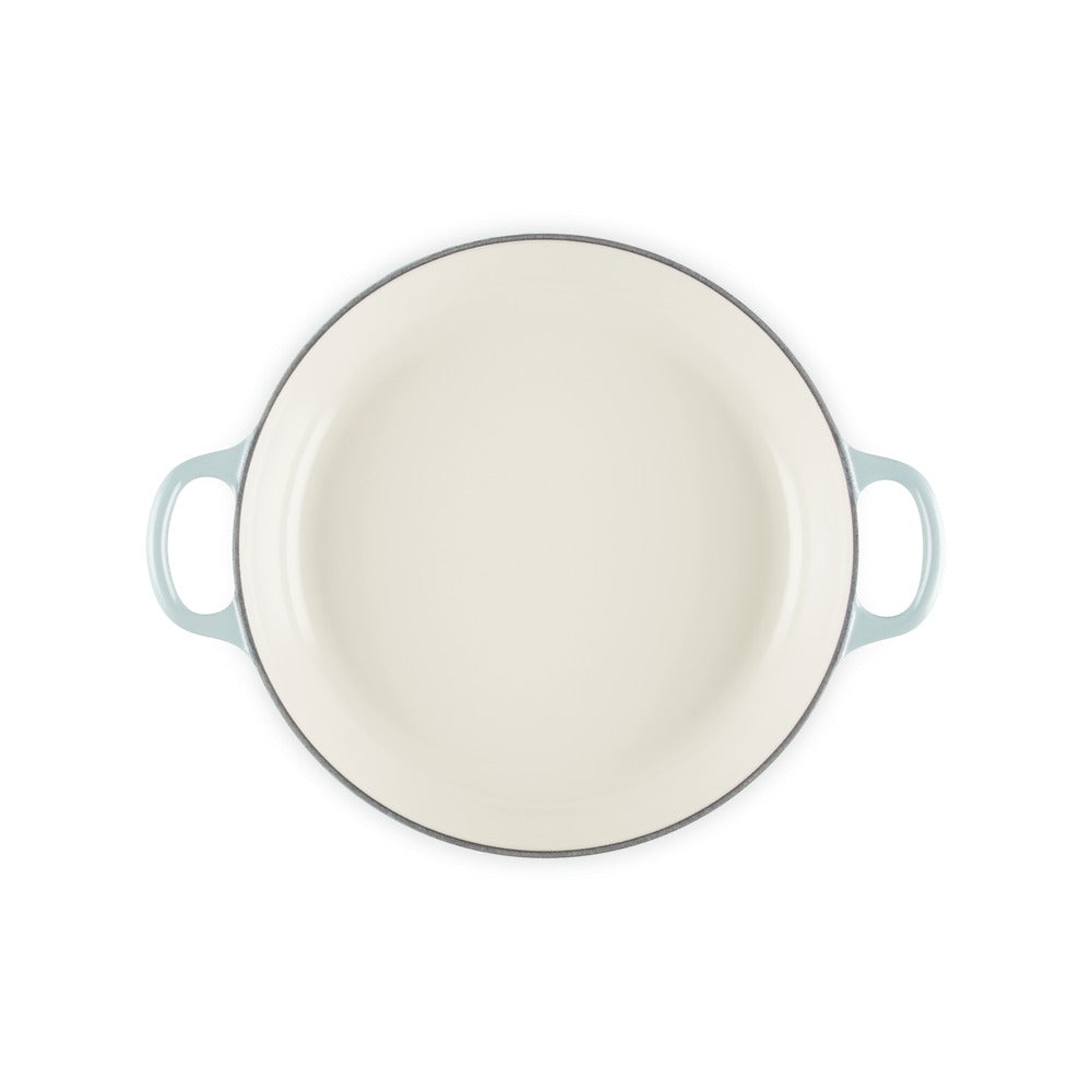 26 cm - Le Creuset Evolution Tegame Basso Rotondo Con Coperchio a Fiore In Ghisa Vetrificata