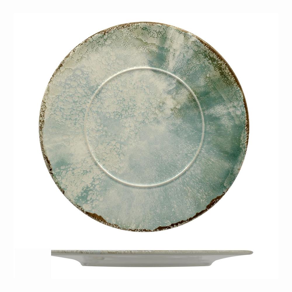 Mesa Ceramics Matcha Piatto Piano Con Falda Decorato In Gres porcellanato Set 6 Pz