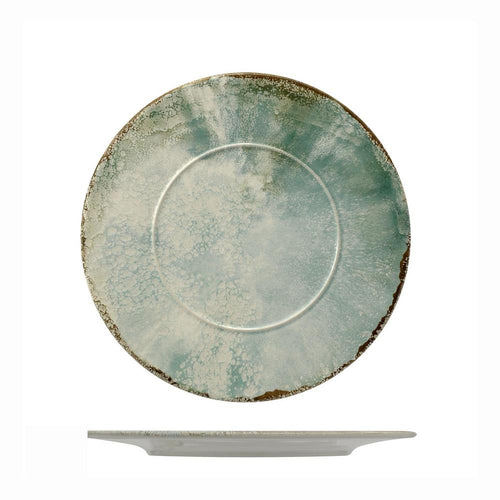 Mesa Ceramics Matcha Piatto Piano Con Falda Decorato In Gres porcellanato Set 6 Pz