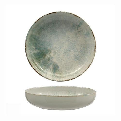22 cm - Mesa Ceramics Matcha Piatto Fondo Coupe Decorato In Gres porcellanato Set 6 Pz