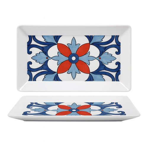 29x17.5 cm - Saturnia Margot Vassoio Rettangolare In Porcellana Set 6 Pz