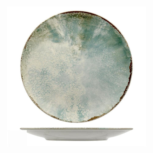 32 cm - Mesa Ceramics Matcha Piatto Piano Coupe Decorato In Gres porcellanato Set 4 Pz