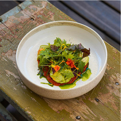 20 cm - Gemscape Sabbia Piatto Fondo Bordo Alto In Porcellana Set 3 Pz