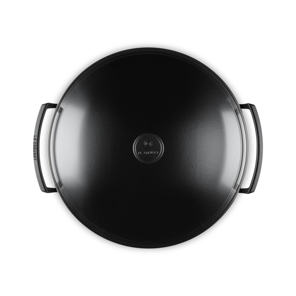 36 cm - Le Creuset Forme Speciali Wok In Ghisa Vetrificata Con Coperchio In Vetro