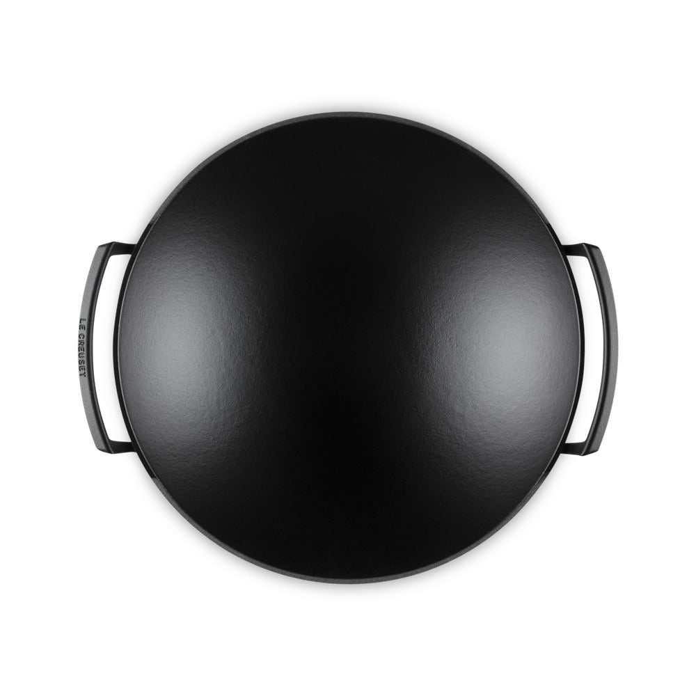36 cm - Le Creuset Forme Speciali Wok In Ghisa Vetrificata Con Coperchio In Vetro