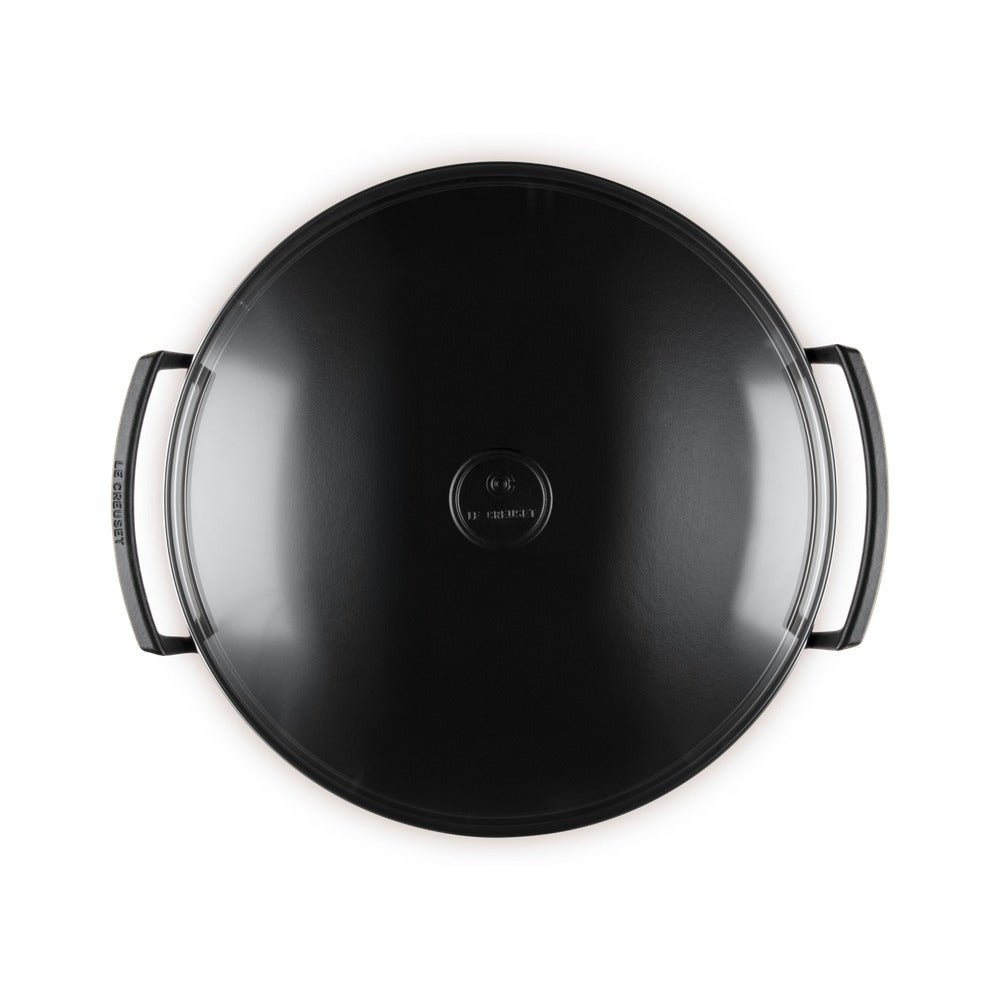 36 cm - Le Creuset Forme Speciali Wok In Ghisa Vetrificata Con Coperchio In Vetro