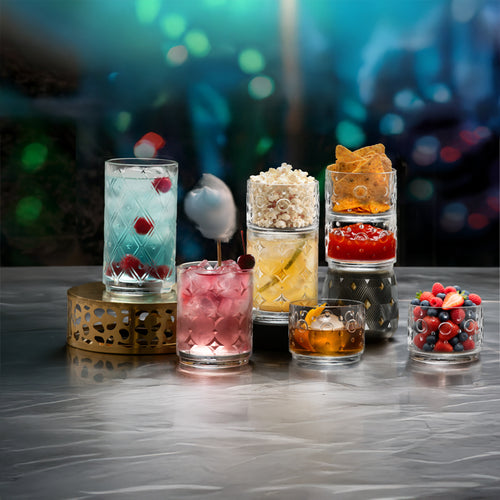 30 cl - RCR Cristalleria Italiana Circus Bicchiere Cocktail DOF In Vetro - Set 6 Pz