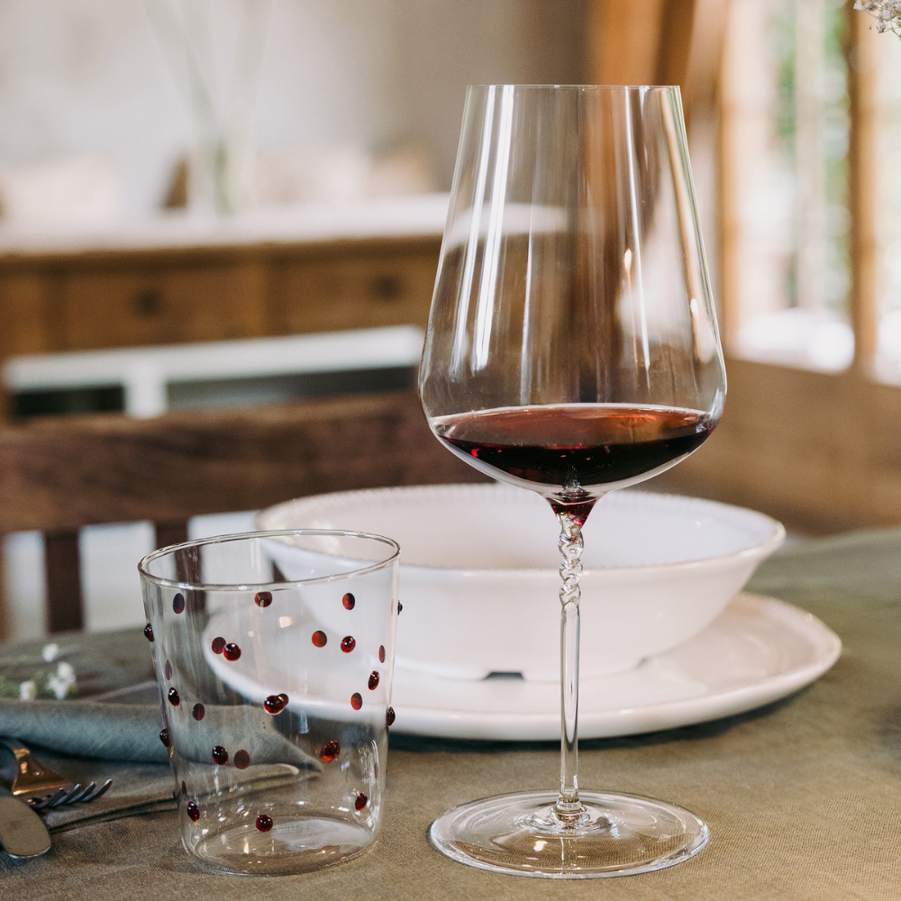 102 cl - Jcl Calice Vin Rouge Tige en Spirale en Verre - Ensemble 2 Pcs