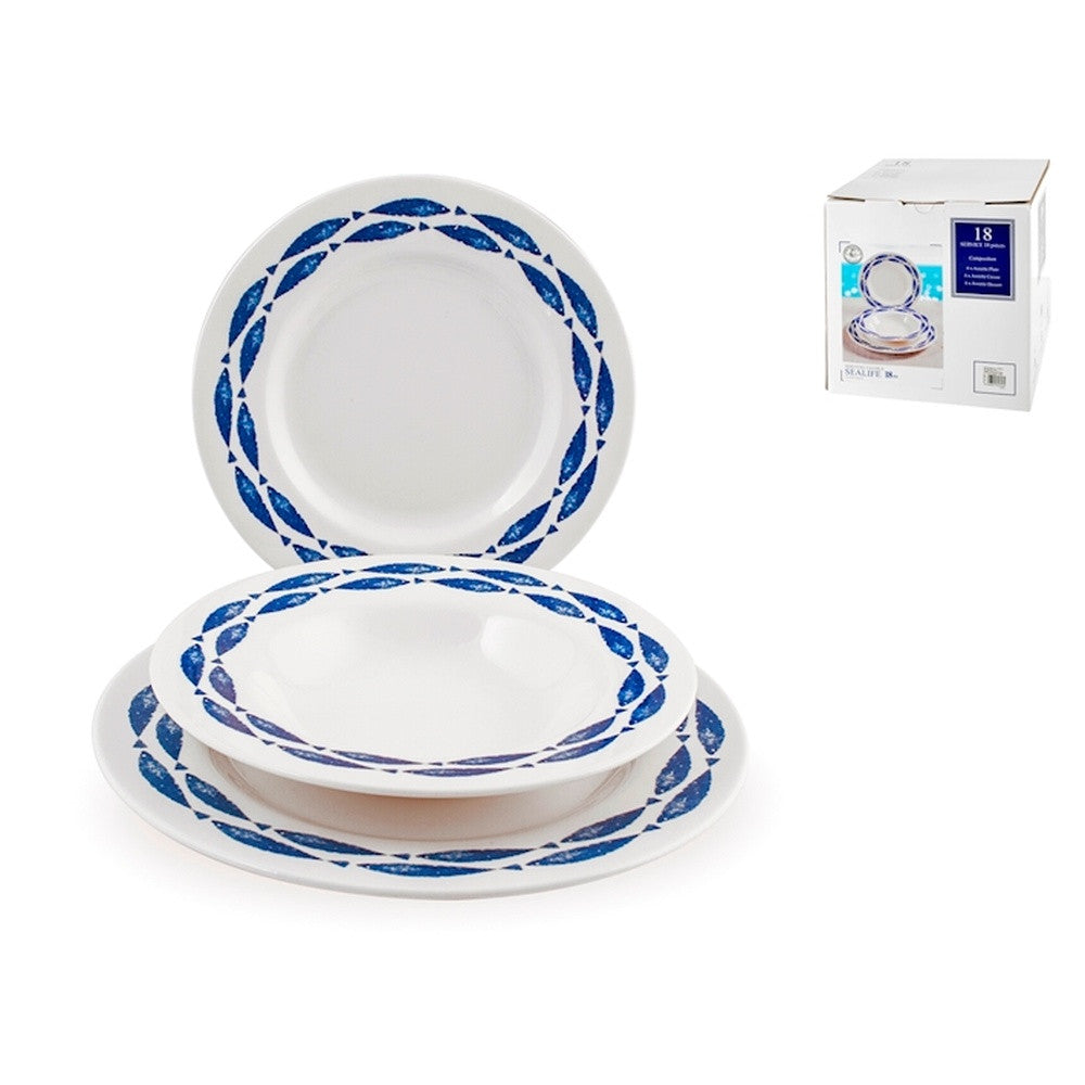 Churchill Sealife James Sadler & Sons Servizio Piatti In Terracotta - Set 18 Pz