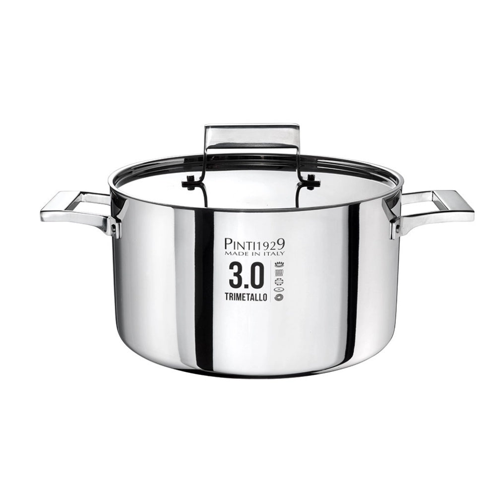 Pintinox 3.0 Casseruola Alta Con Coperchio Induzione In Trimetallo