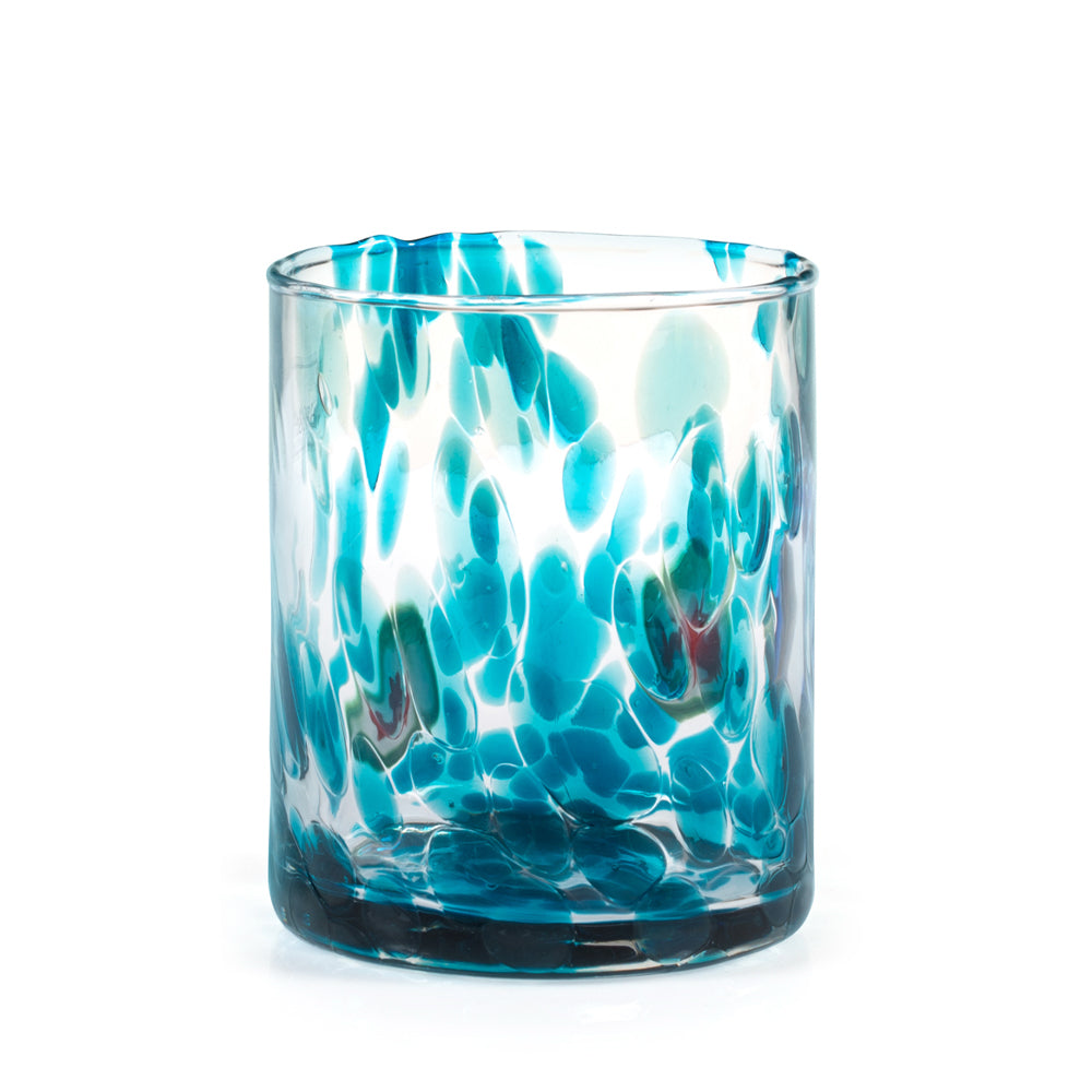 36 cl - H&H Veneziano Bicchiere Acqua In Vetro Colorato Set 6 Pz