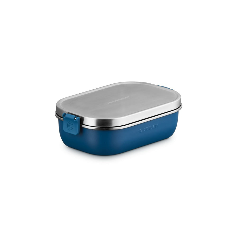 90 cl - Le Creuset On The Go Lunch Box Contenitore Per Alimenti Rettangolare In Acciaio Inox