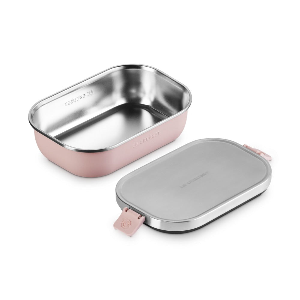 90 cl - Le Creuset On The Go Lunch Box Contenitore Per Alimenti Rettangolare In Acciaio Inox