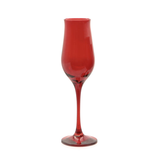 19 cl - Pasabahce Wavy Red Calice Flute In Vetro Colorato Set 6 Pz