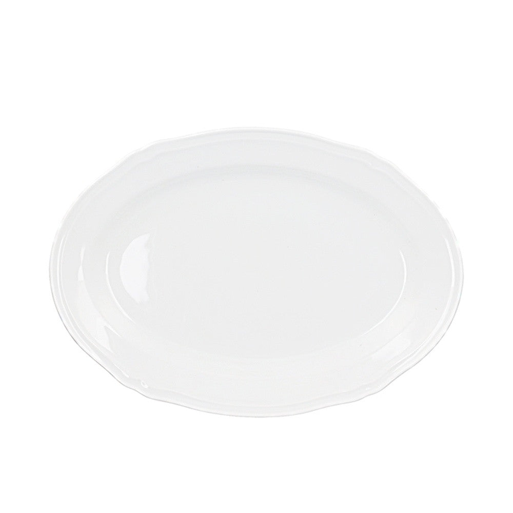 36 cm - H&H New Alba Piatto Presentazione Ovale In Porcellana - Set 6 Pz