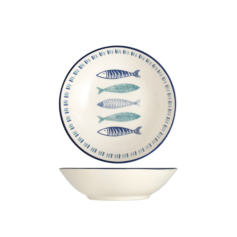 20.5 cm - H&H Sardinas Piatto Fondo In Stoneware - Set 6 Pz