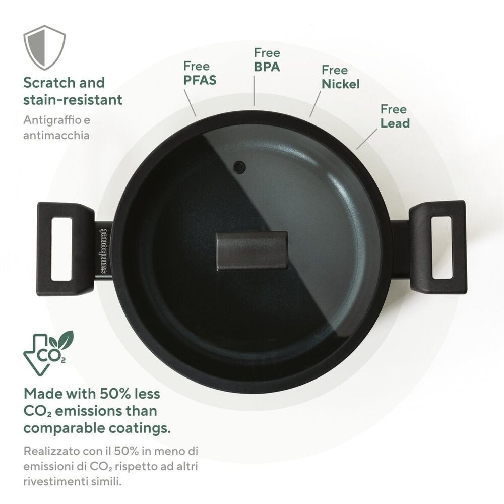 Sambonet Titan Pro Green Casseruola Bassa Antiaderente In Alluminio