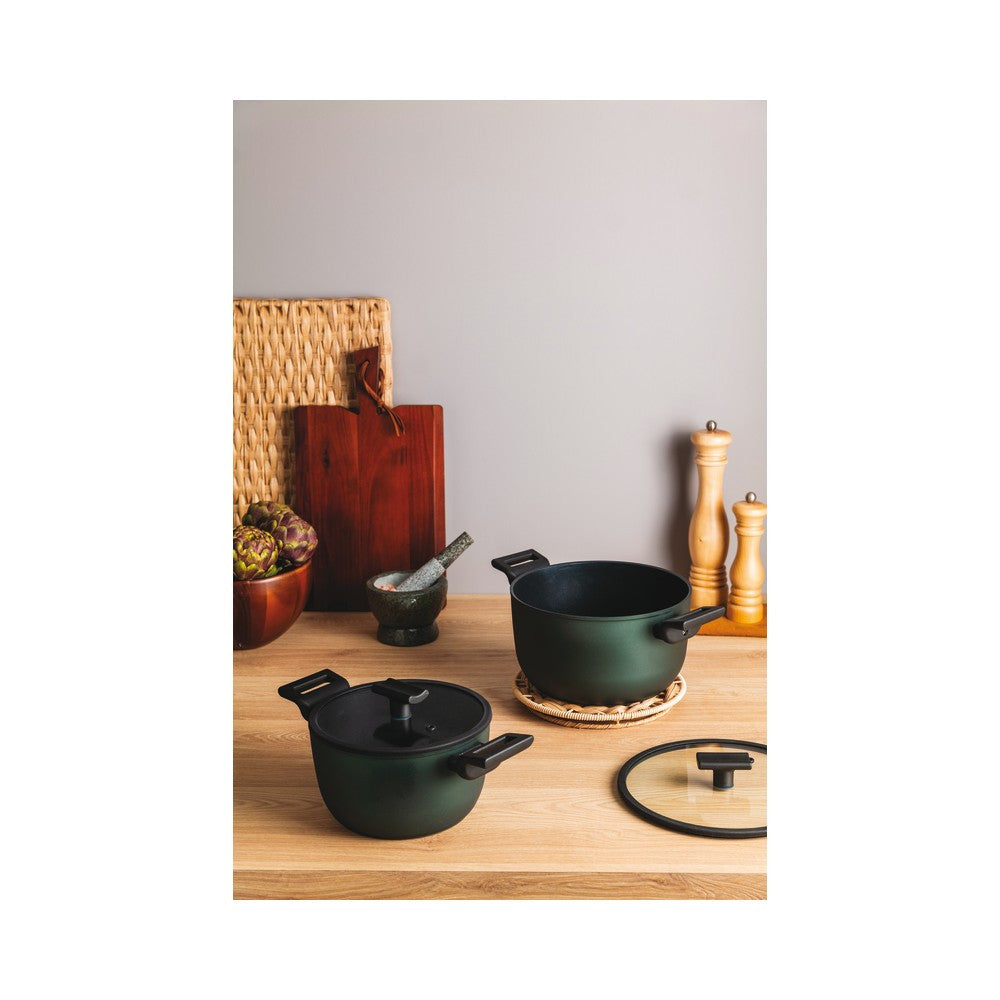 Sambonet Titan Pro Green Casseruola Alta Antiaderente In Alluminio