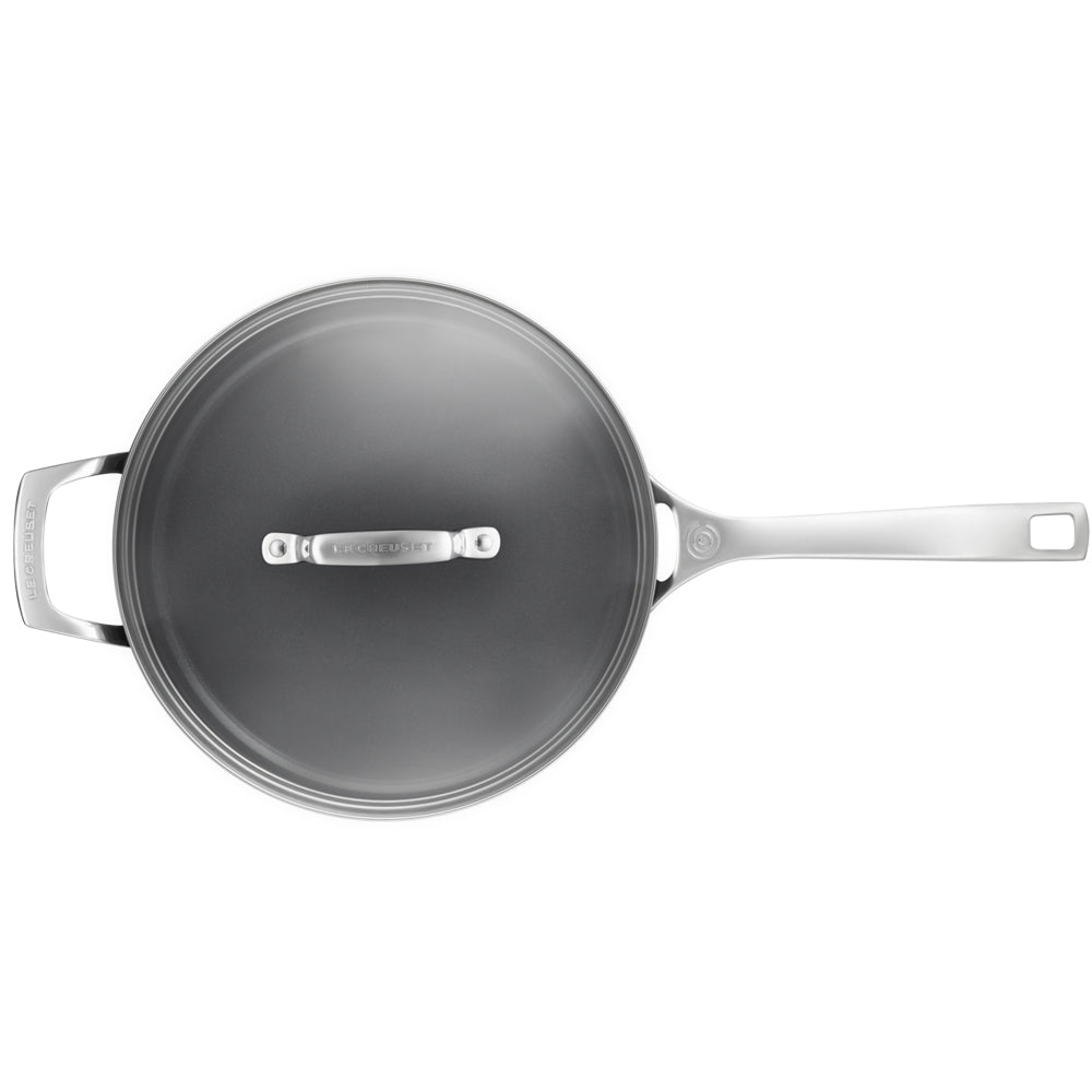 26 cm - Le Creuset Essential Padella Sautè con Coperchio Antiaderente Con Rivestimento In Ceramica In Acciaio Inox