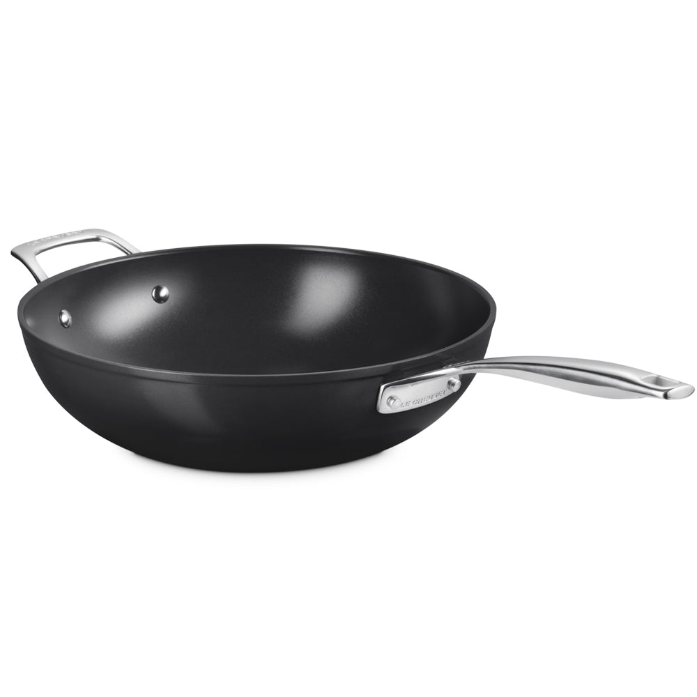 30 cm - Le Creuset Essential Wok Con Manico Lungo Con Rivestimento In Ceramica In Acciaio Inox