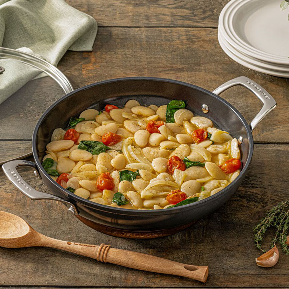 32 cm - Le Creuset Essential Wok Doppia Maniglia Con Rivestimento In Ceramica In Acciaio Inox