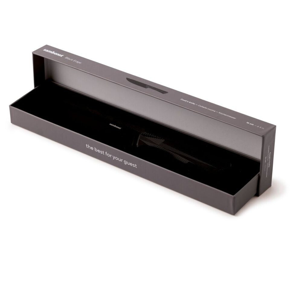 20 cm - Sambonet Black Edge Coltello Cucina In Acciaio Inox Manico In Nylon