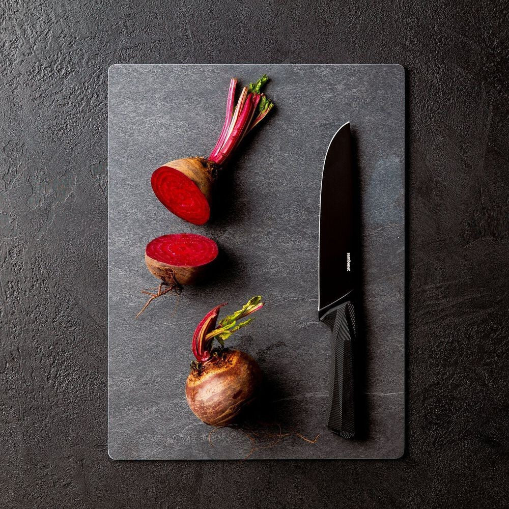 16 cm - Sambonet Black Edge Coltello Cucina In Acciaio Inox Manico In Nylon