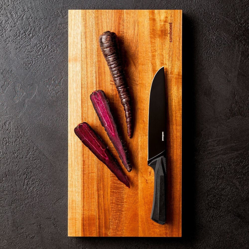 16 cm - Sambonet Black Edge Coltello Cucina In Acciaio Inox Manico In Nylon