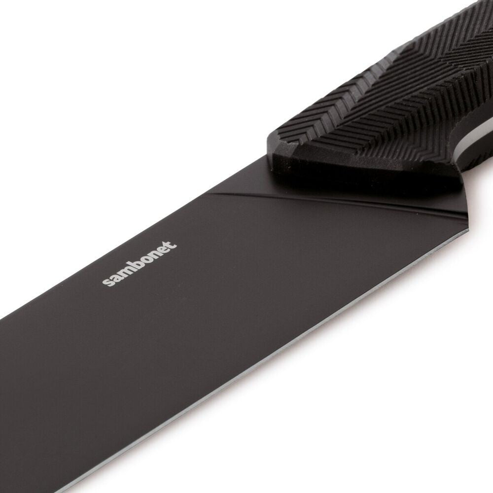 18 cm - Sambonet Black Edge Coltello Affetta Formaggio In Acciaio Inox Manico In Nylon