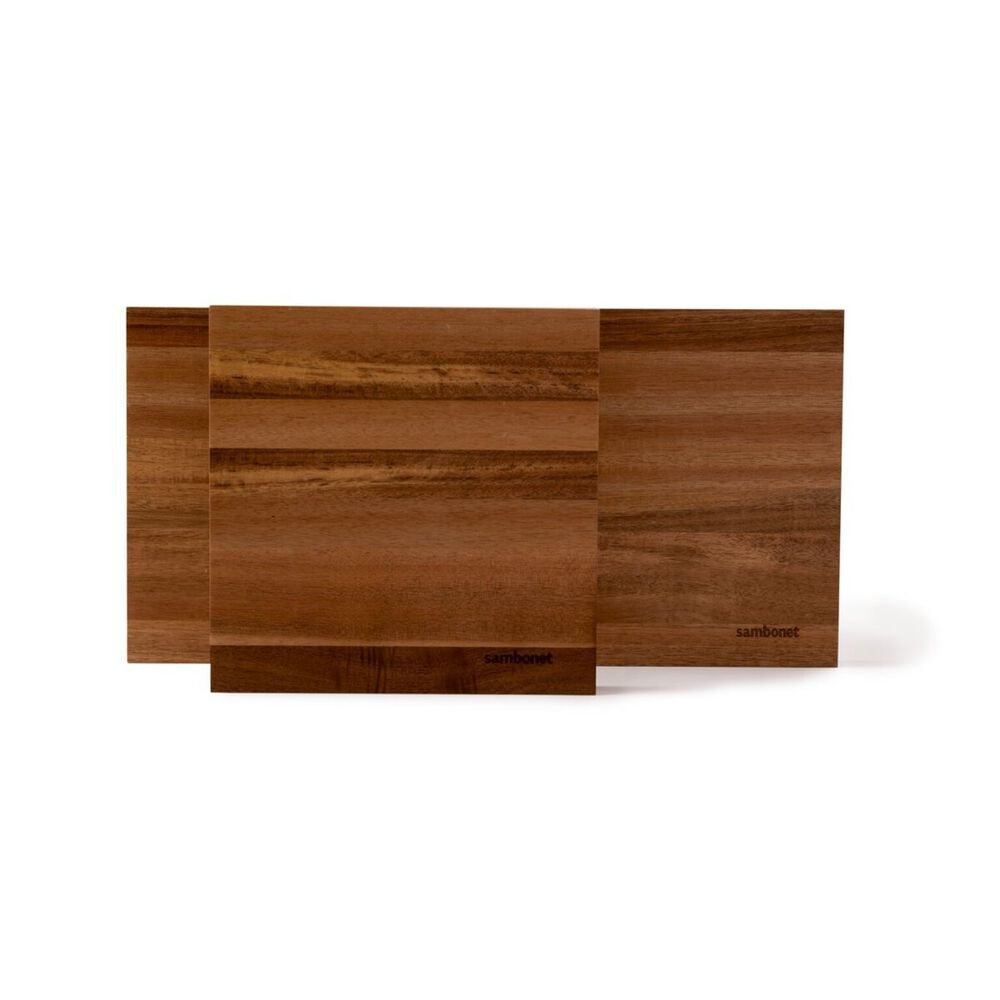 23x23 cm - Sambonet Black Edge Tagliere Cucina Magnetico Quadrato In Legno Di Acacia