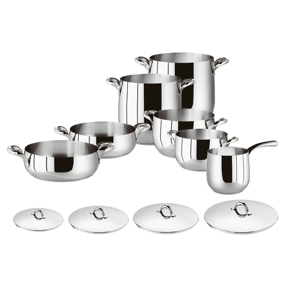 Sambonet Kikka Batteria Pentole In Acciaio Inox - Set 11 Pz