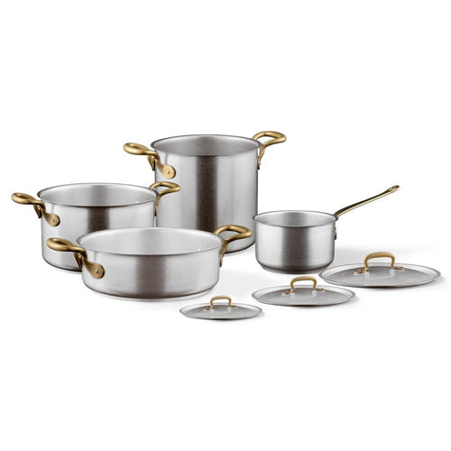 Sambonet 1965 Vintage Batteria Pentole In Acciaio Inox - Set 7 Pz