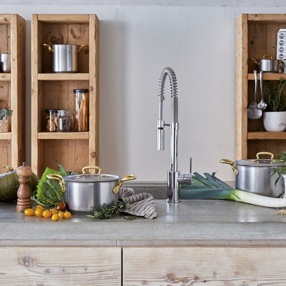 Sambonet 1965 Vintage Batteria Pentole In Acciaio Inox - Set 7 Pz