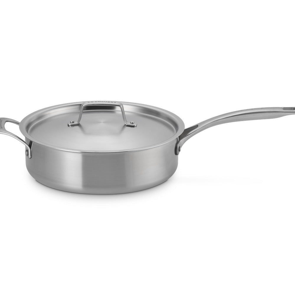 Le Creuset Essential Acciaio Inox Padella Alta Sautè Con Coperchio e Manico Lungo In Acciaio Inox