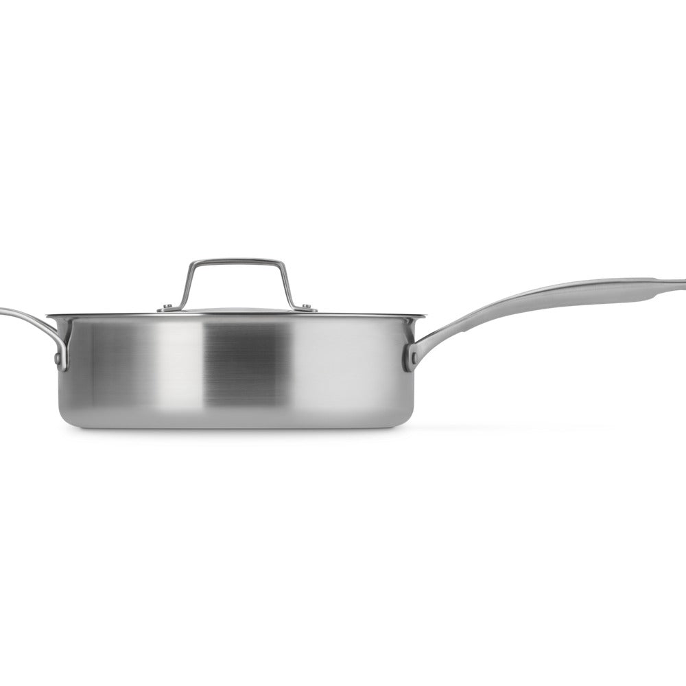Le Creuset Essential Acciaio Inox Padella Alta Sautè Con Coperchio e Manico Lungo In Acciaio Inox