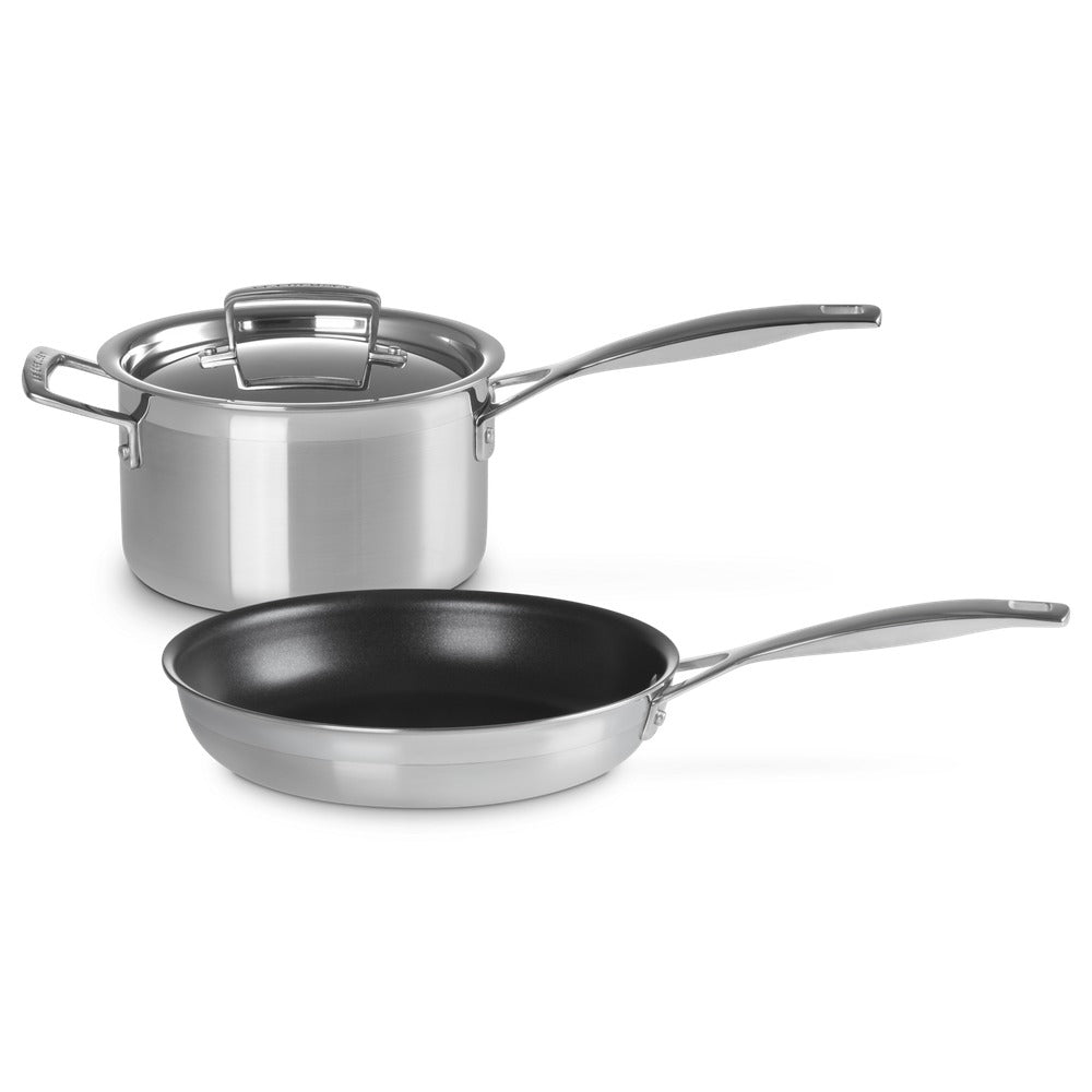 Le Creuset Acciaio Inox Set Casseruole e Padelle In Acciaio Inox Set 2 Pz