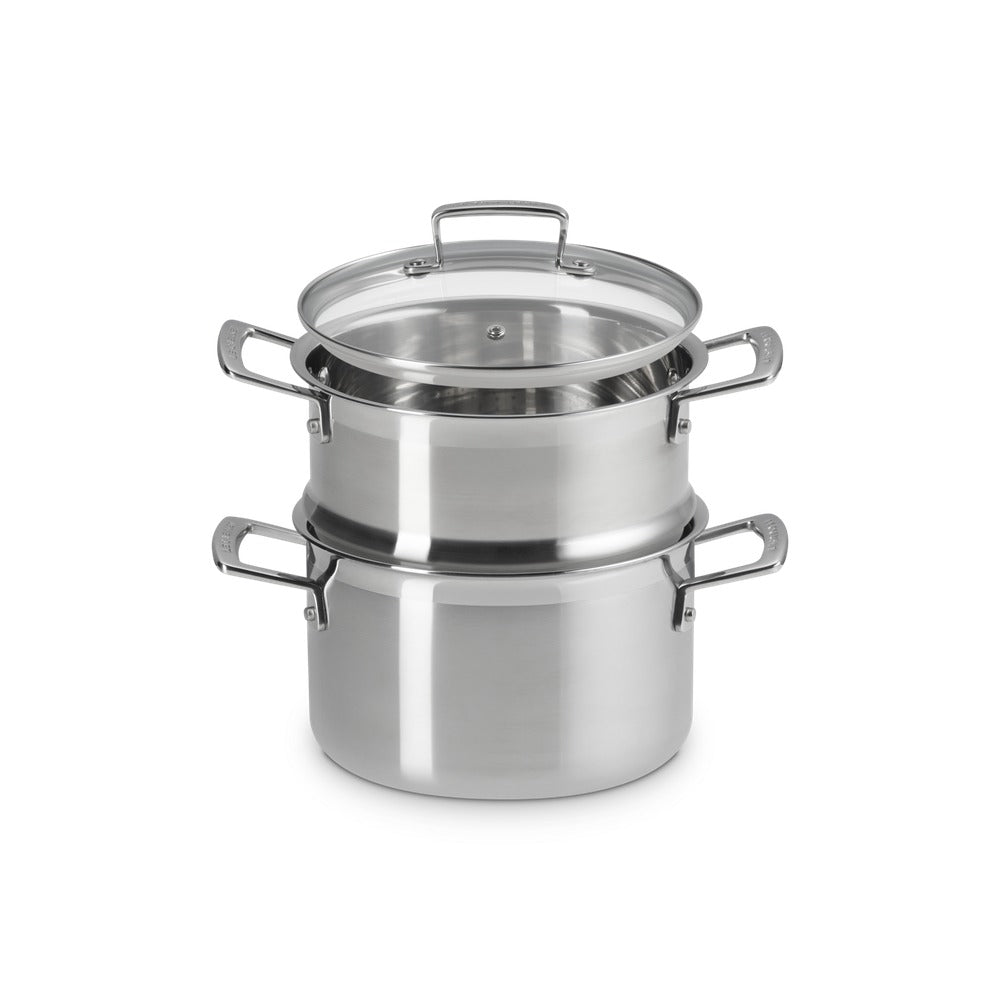 Le Creuset Acciaio Inox Casseruola Alta Con Vaporiera In Acciaio Inox