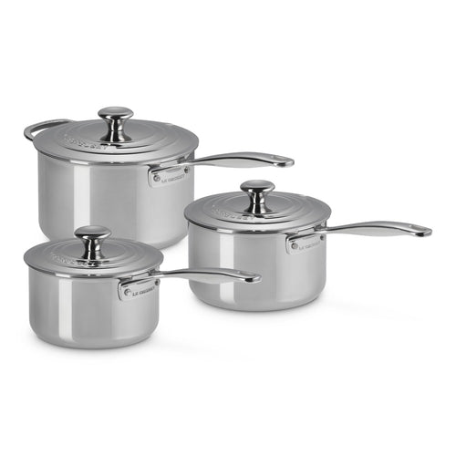 Le Creuset Evolution Set Casseruole In Acciaio Inox Set 3 Pz