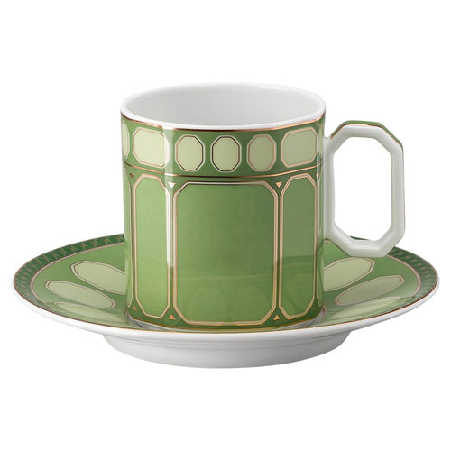 18 cl - Swarovski x Rosenthal Signum Tazzina Caffè Con Piattino In Porcellana