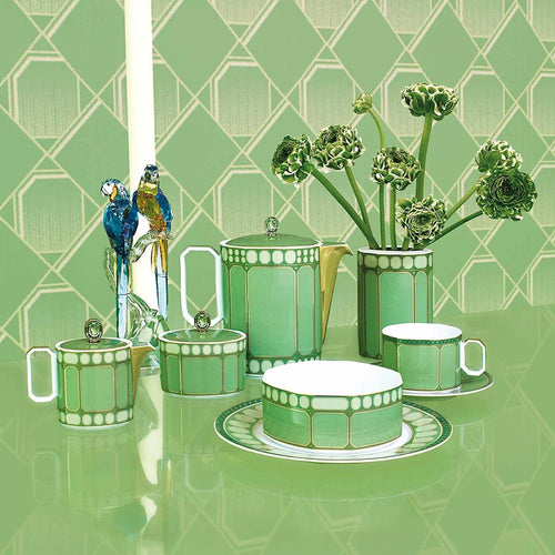 35 cl - Swarovski x Rosenthal Signum Tazza Cappuccino Con Piattino In Porcellana