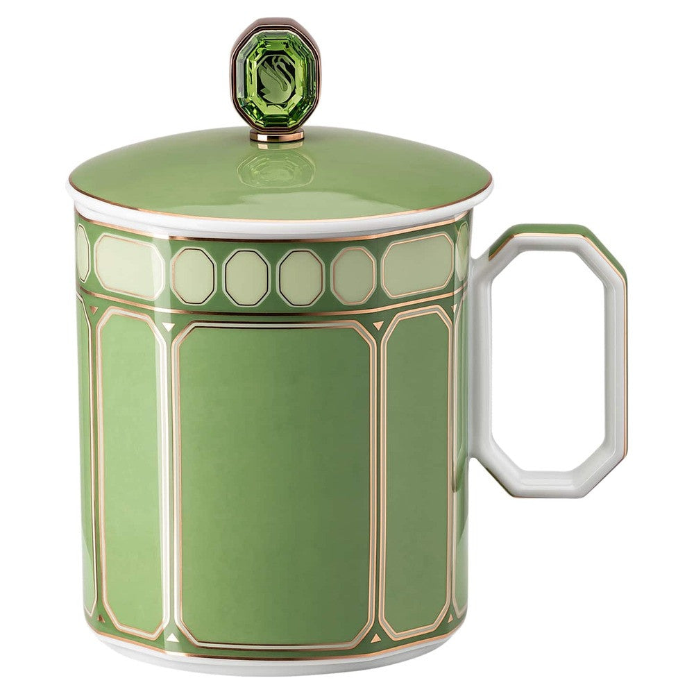 39 cl - Swarovski x Rosenthal Signum Mug Con Coperchio In Porcellana