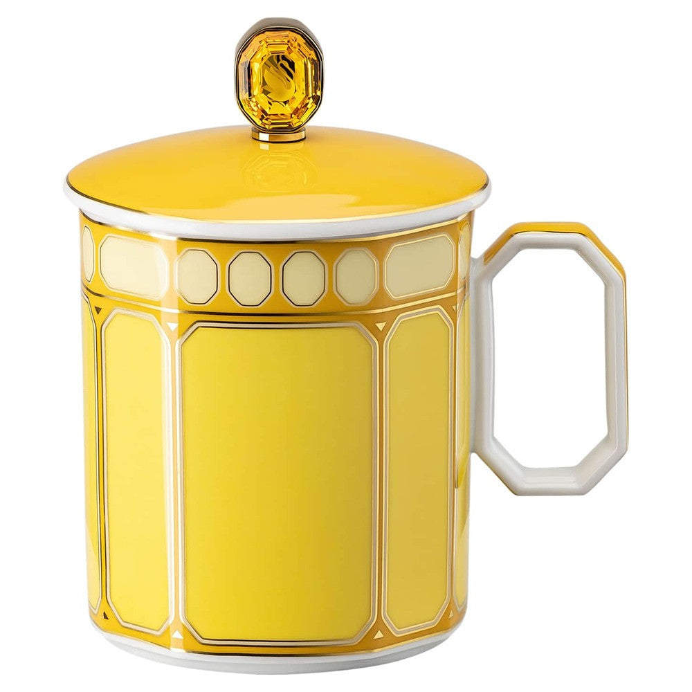 39 cl - Swarovski x Rosenthal Signum Mug Con Coperchio In Porcellana